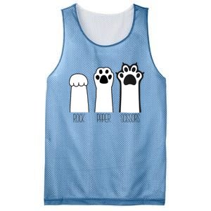 Funny Cat Rock Paper Scissors Cat Paws Cat Lover Mesh Reversible Basketball Jersey Tank