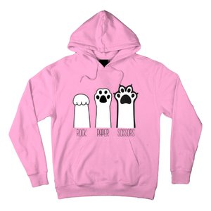 Funny Cat Rock Paper Scissors Cat Paws Cat Lover Hoodie