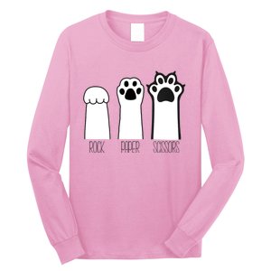 Funny Cat Rock Paper Scissors Cat Paws Cat Lover Long Sleeve Shirt