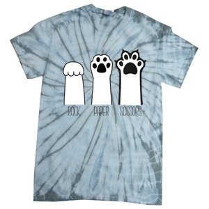 Funny Cat Rock Paper Scissors Cat Paws Cat Lover Tie-Dye T-Shirt