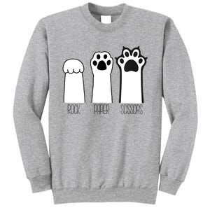 Funny Cat Rock Paper Scissors Cat Paws Cat Lover Sweatshirt