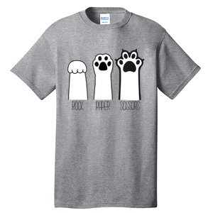 Funny Cat Rock Paper Scissors Cat Paws Cat Lover Tall T-Shirt