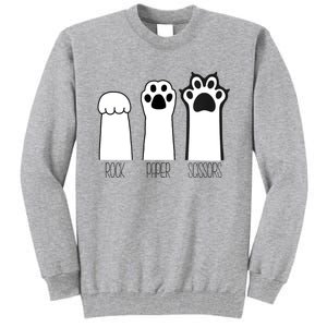 Funny Cat Rock Paper Scissors Cat Paws Cat Lover Tall Sweatshirt