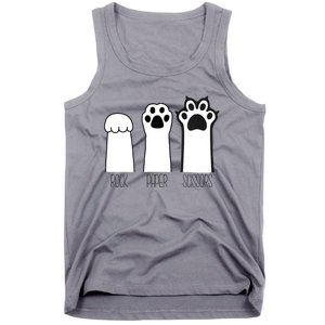 Funny Cat Rock Paper Scissors Cat Paws Cat Lover Tank Top