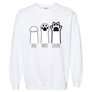 Funny Cat Rock Paper Scissors Cat Paws Cat Lover Garment-Dyed Sweatshirt