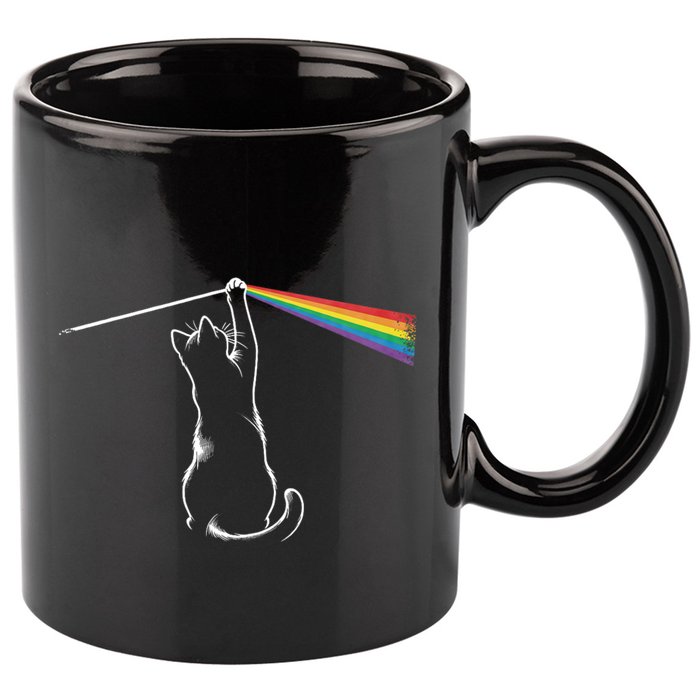 Funny Cat Rock Music Gift Funny Cat 11oz C Handle Ceramic Mug