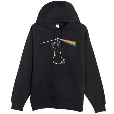 Funny Cat Rock Music Gift Funny Cat Premium Pullover Hoodie