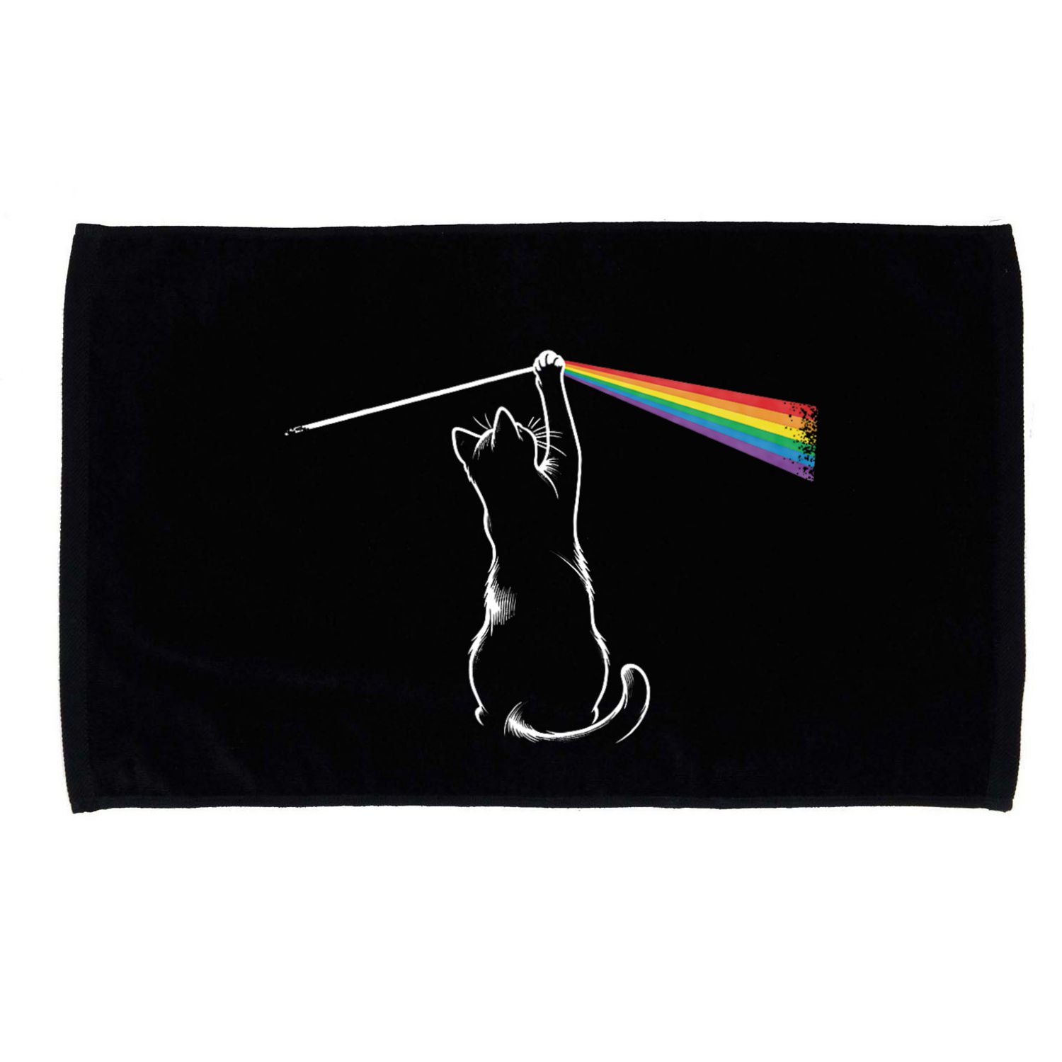 Funny Cat Rock Music Gift Funny Cat Microfiber Hand Towel