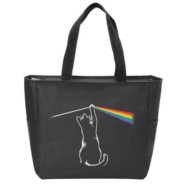 Funny Cat Rock Music Gift Funny Cat Zip Tote Bag