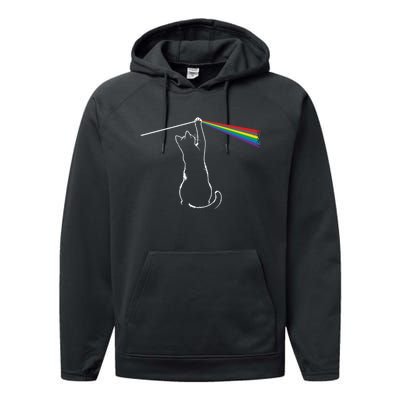 Funny Cat Rock Music Gift Funny Cat Performance Fleece Hoodie