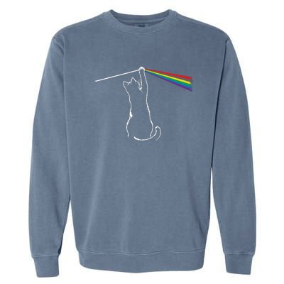 Funny Cat Rock Music Gift Funny Cat Garment-Dyed Sweatshirt