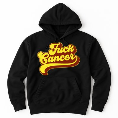 Fuck Cancer Retro 70s Gift For Cancer Survivor Hoodie