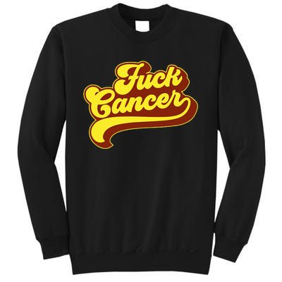 Fuck Cancer Retro 70s Gift For Cancer Survivor Sweatshirt