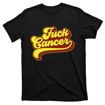 Fuck Cancer Retro 70s Gift For Cancer Survivor T-Shirt