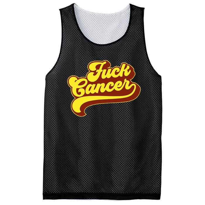 Fuck Cancer Retro 70s Gift For Cancer Survivor Mesh Reversible Basketball Jersey Tank