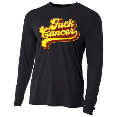 Fuck Cancer Retro 70s Gift For Cancer Survivor Cooling Performance Long Sleeve Crew