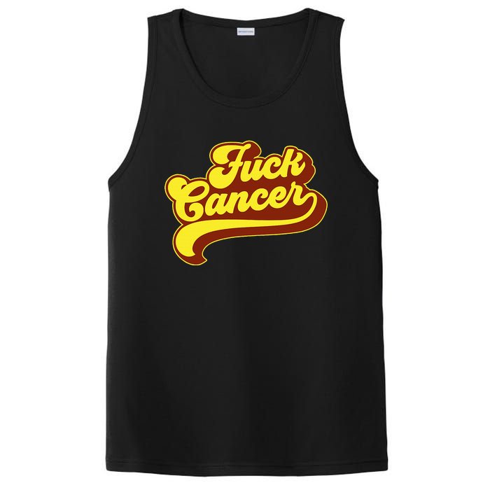 Fuck Cancer Retro 70s Gift For Cancer Survivor PosiCharge Competitor Tank