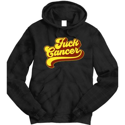 Fuck Cancer Retro 70s Gift For Cancer Survivor Tie Dye Hoodie