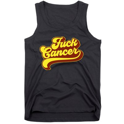 Fuck Cancer Retro 70s Gift For Cancer Survivor Tank Top