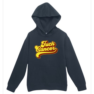 Fuck Cancer Retro 70s Gift For Cancer Survivor Urban Pullover Hoodie