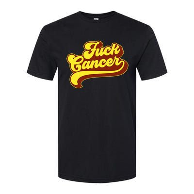 Fuck Cancer Retro 70s Gift For Cancer Survivor Softstyle CVC T-Shirt