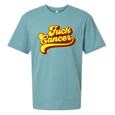 Fuck Cancer Retro 70s Gift For Cancer Survivor Sueded Cloud Jersey T-Shirt