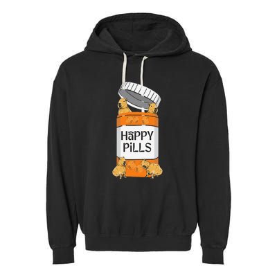 Funny Capibara Rodent Happy Pills Capybaras Capy Garment-Dyed Fleece Hoodie