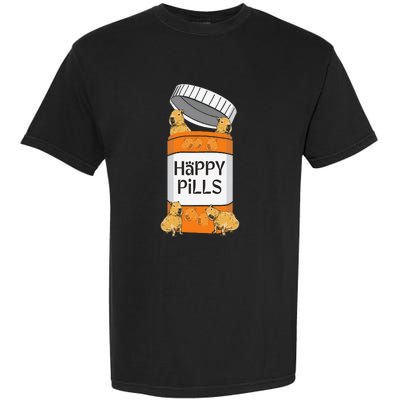 Funny Capibara Rodent Happy Pills Capybaras Capy Garment-Dyed Heavyweight T-Shirt