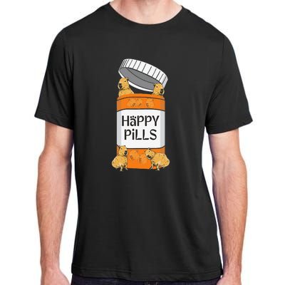 Funny Capibara Rodent Happy Pills Capybaras Capy Adult ChromaSoft Performance T-Shirt