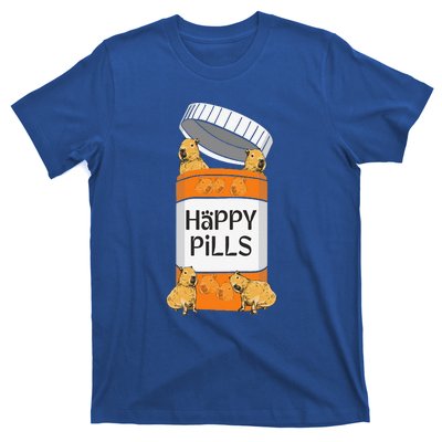 Funny Capibara Rodent Happy Pills Capybaras Capy T-Shirt