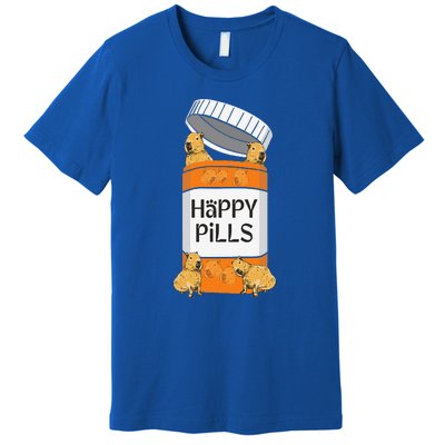 Funny Capibara Rodent Happy Pills Capybaras Capy Premium T-Shirt