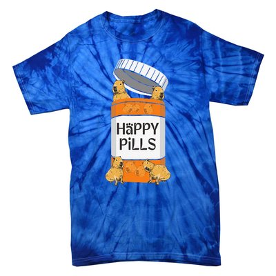 Funny Capibara Rodent Happy Pills Capybaras Capy Tie-Dye T-Shirt