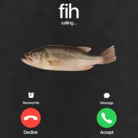 Fih Calling Remind Me Message Decline Accept Phone Call Fish 7 Panel Mesh Trucker Snapback Hat