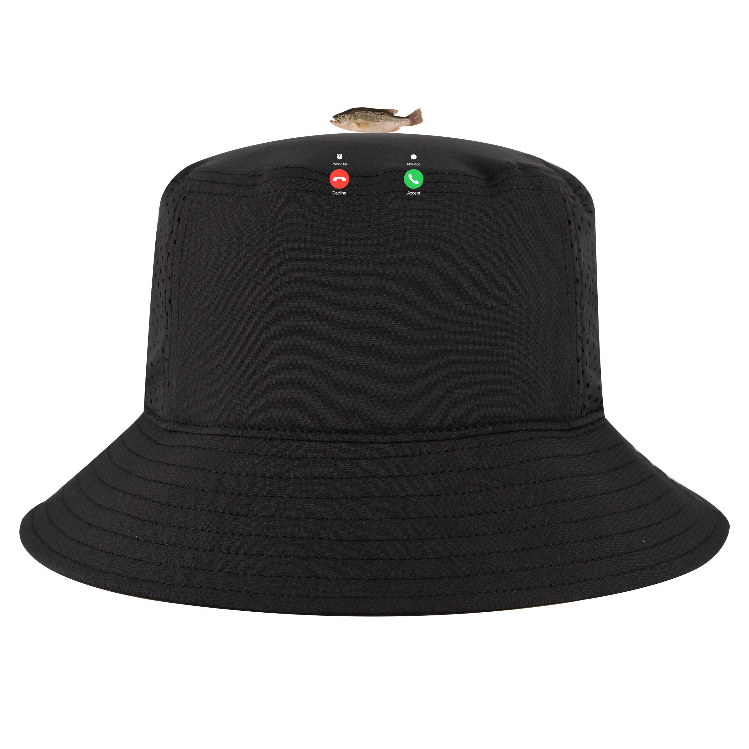 Fih Calling Remind Me Message Decline Accept Phone Call Fish Bucket Hat