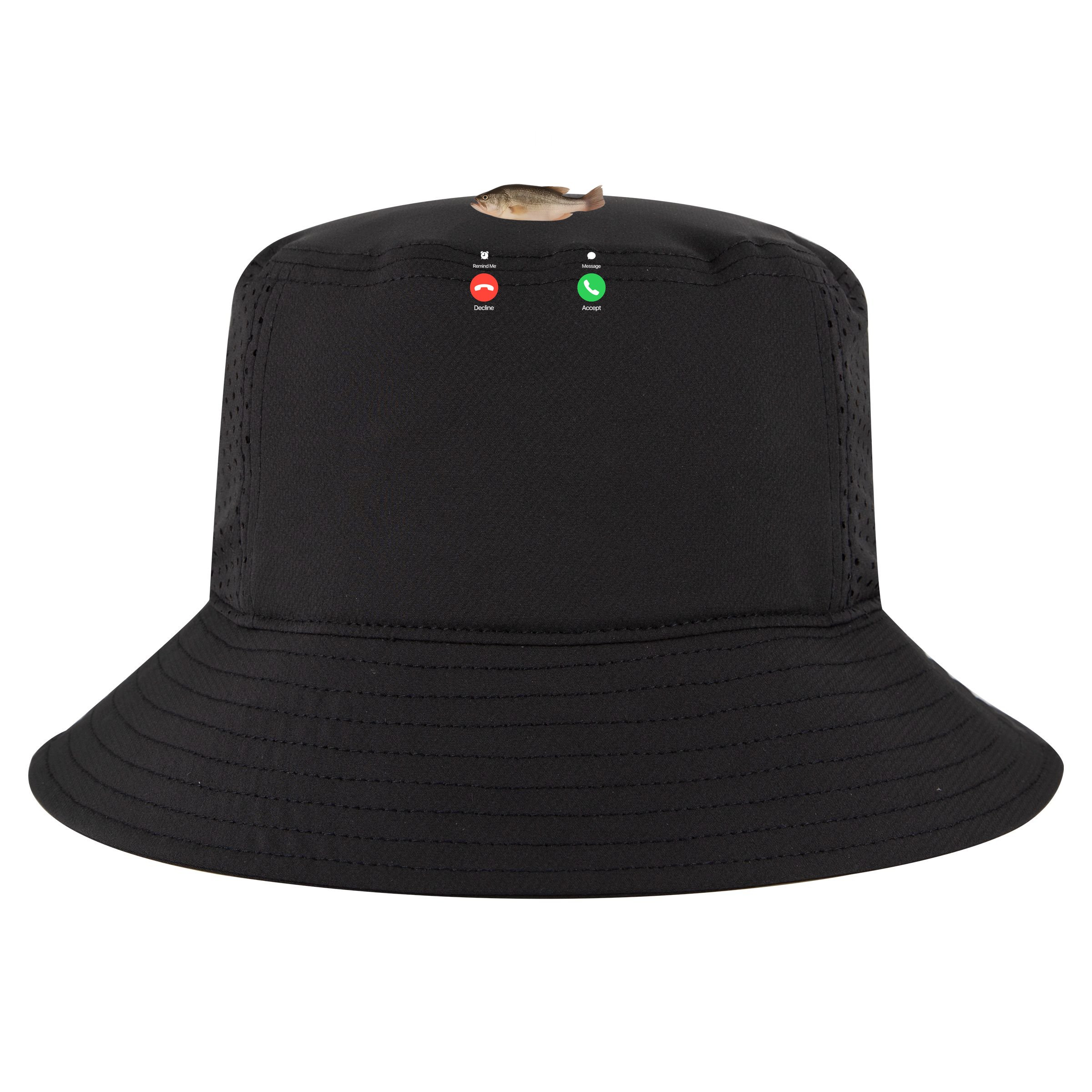 Fih Calling Remind Me Message Decline Accept Phone Call Fish Bucket Hat