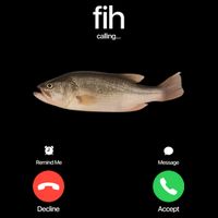 Fih Calling Remind Me Message Decline Accept Phone Call Fish Drawstring Bag