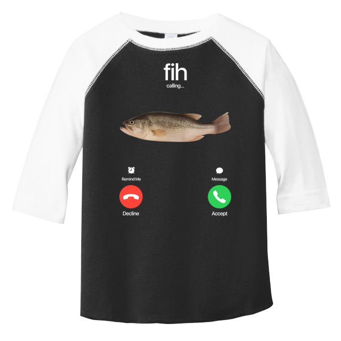 Fih Calling Remind Me Message Decline Accept Phone Call Fish Toddler Fine Jersey T-Shirt