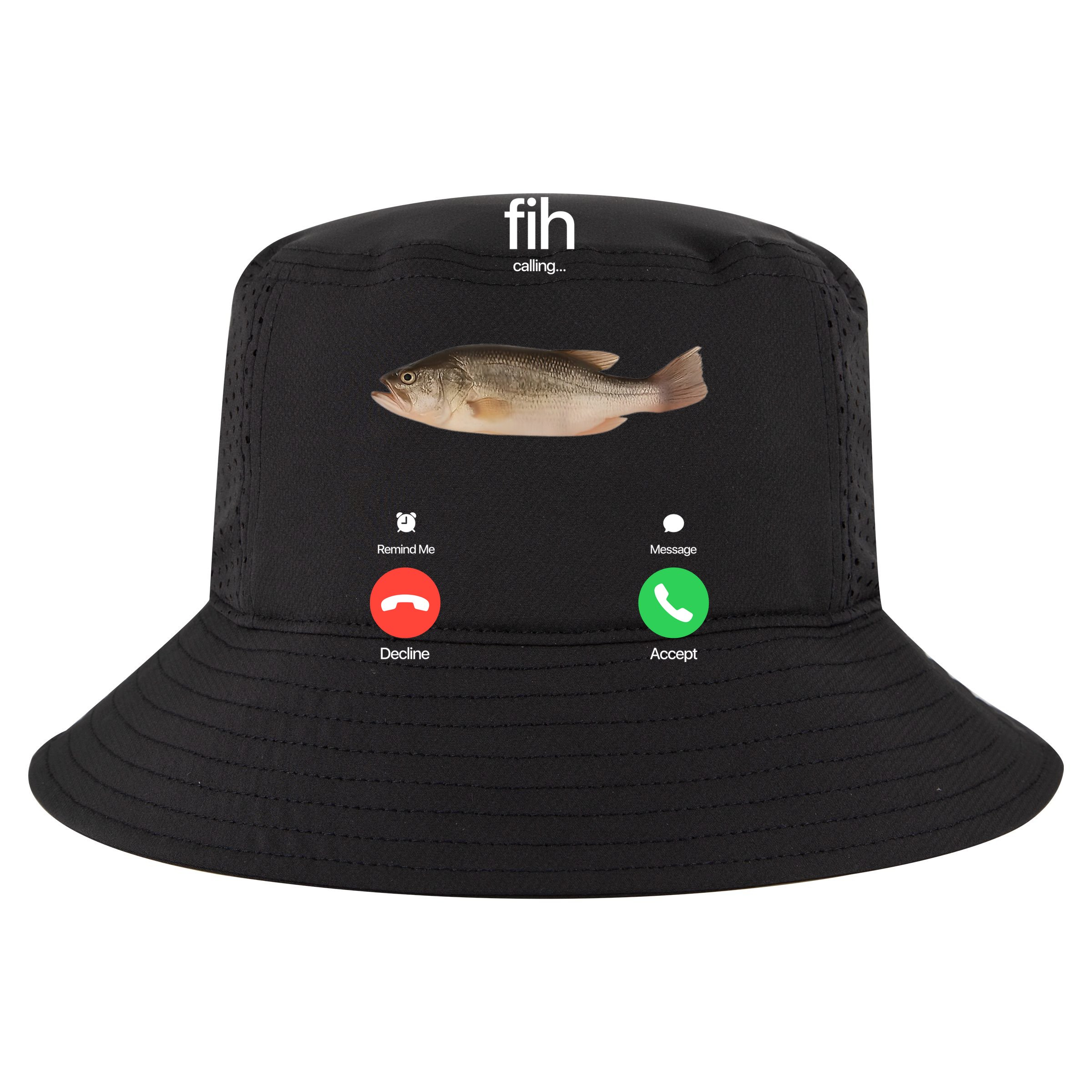 Fih Calling Remind Me Message Decline Accept Phone Call Fish Cropped Pullover Crew