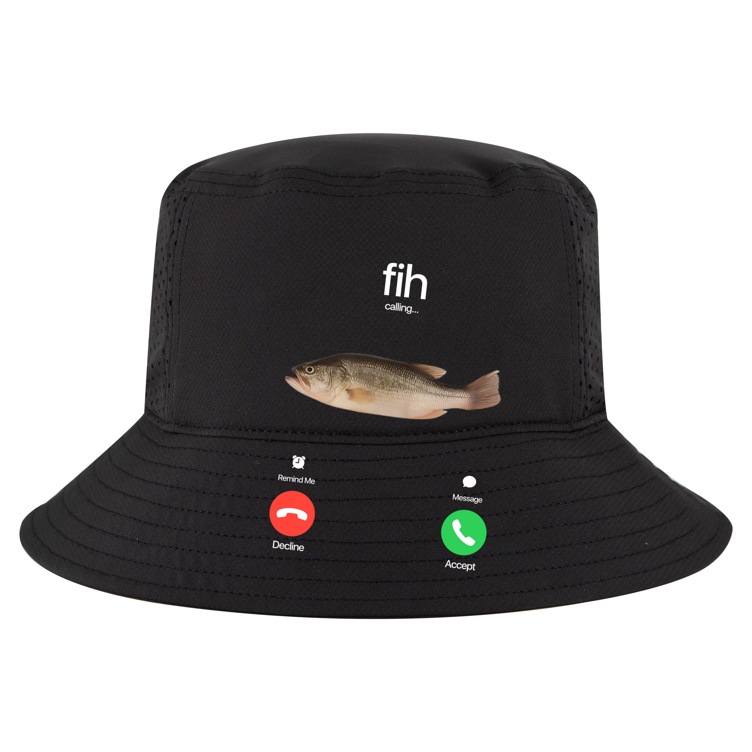 Fih Calling Remind Me Message Decline Accept Phone Call Fish Cropped Pullover Crew