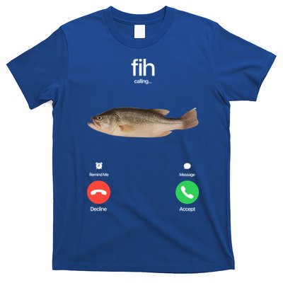Fih Calling Remind Me Message Decline Accept Phone Call Fish T-Shirt