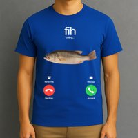 Fih Calling Remind Me Message Decline Accept Phone Call Fish T-Shirt