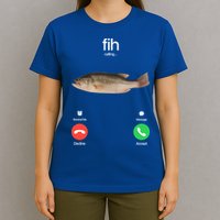 Fih Calling Remind Me Message Decline Accept Phone Call Fish T-Shirt