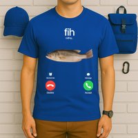 Fih Calling Remind Me Message Decline Accept Phone Call Fish T-Shirt