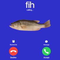 Fih Calling Remind Me Message Decline Accept Phone Call Fish T-Shirt