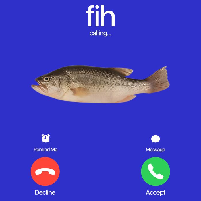 Fih Calling Remind Me Message Decline Accept Phone Call Fish T-Shirt