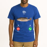 Fih Calling Remind Me Message Decline Accept Phone Call Fish Tall T-Shirt