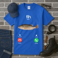 Fih Calling Remind Me Message Decline Accept Phone Call Fish Tall T-Shirt