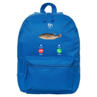 Fih Calling Remind Me Message Decline Accept Phone Call Fish 16 in Basic Backpack