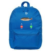 Fih Calling Remind Me Message Decline Accept Phone Call Fish 16 in Basic Backpack