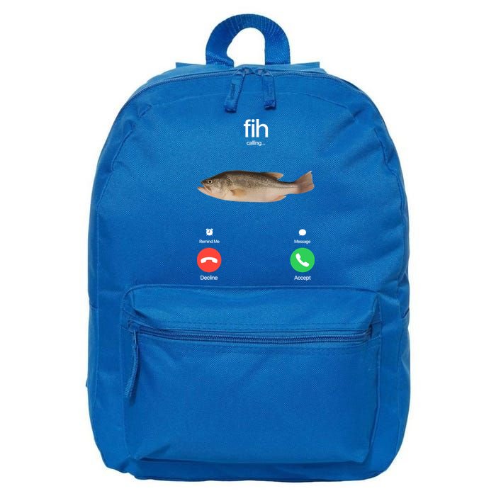 Fih Calling Remind Me Message Decline Accept Phone Call Fish 16 in Basic Backpack